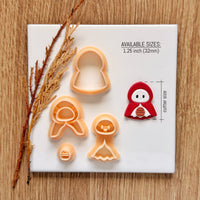 Little Red Riding Hood Ghost Clay Cutter Set- Halloween Polymer Clay Mold