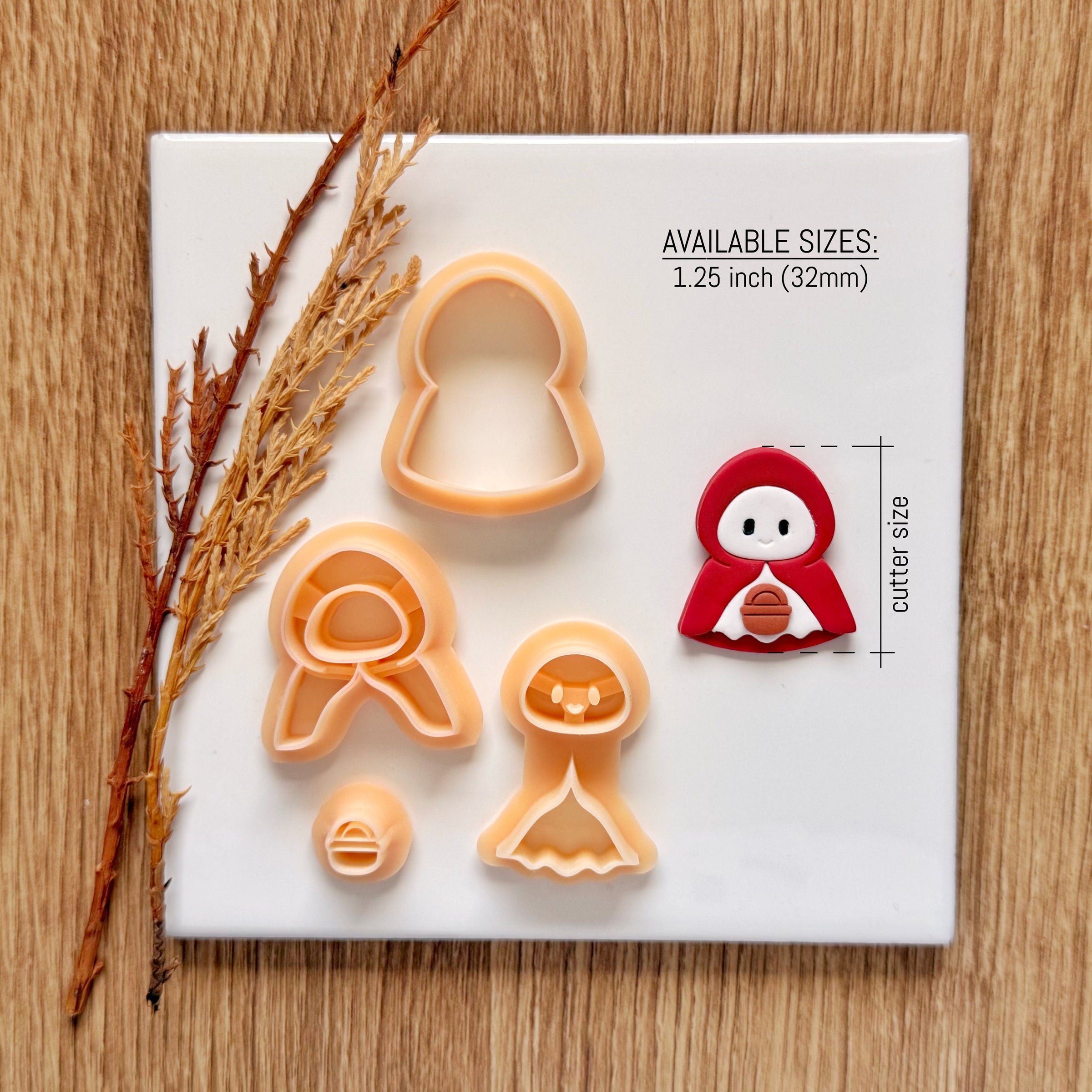 Little Red Riding Hood Ghost Clay Cutter Set- Halloween Polymer Clay Mold