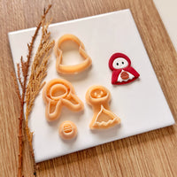 Little Red Riding Hood Ghost Clay Cutter Set- Halloween Polymer Clay Mold