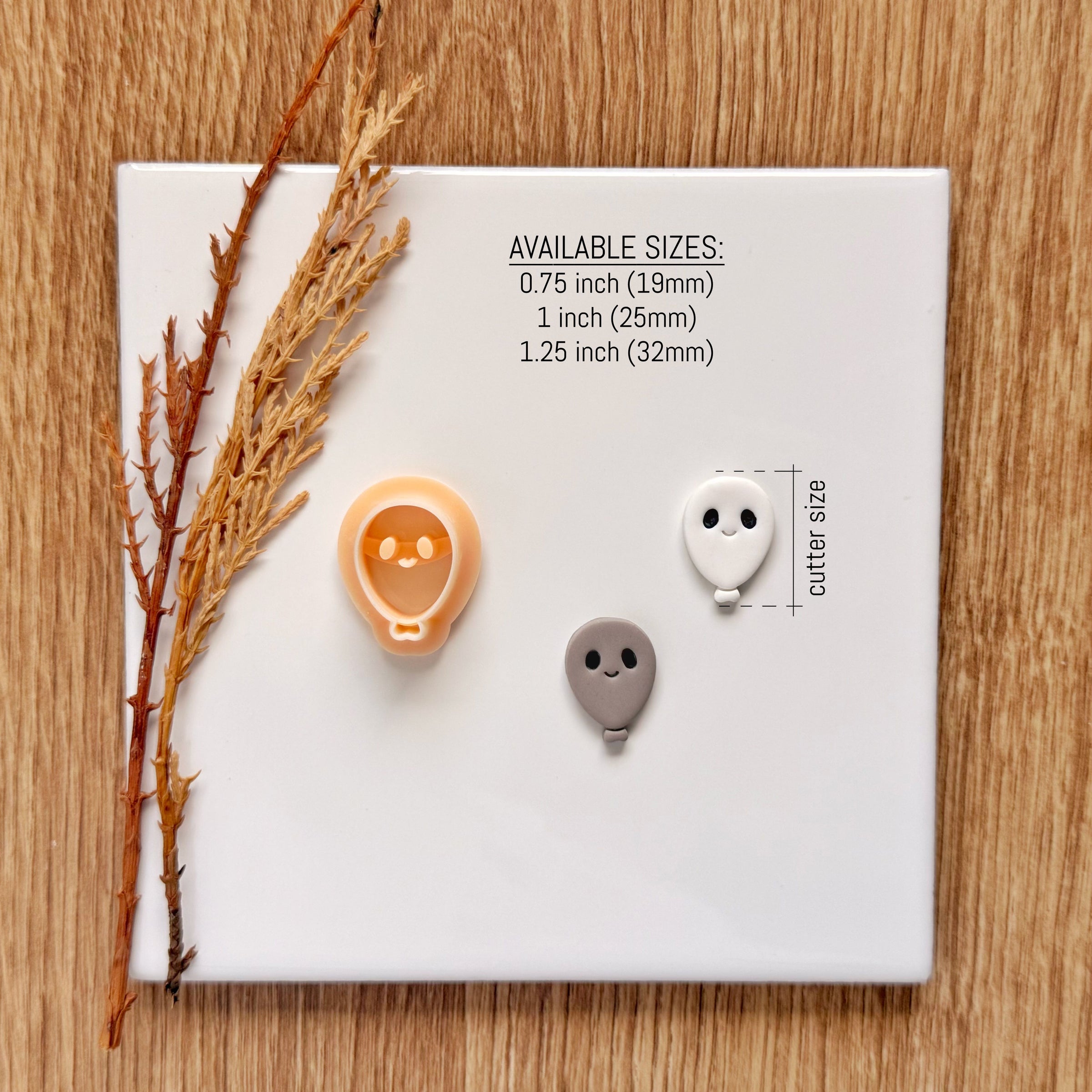 Ghost Balloon Clay Cutter - Halloween Polymer Clay Mold