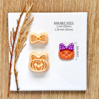 Bow Pumpkin Clay Cutter Set - Halloween Fall Polymer Clay Mold