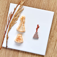 Witch Broom Clay Cutter Set - Halloween Fall Polymer Clay Mold