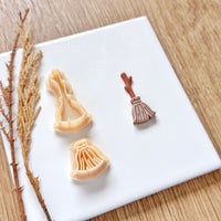 Witch Broom Clay Cutter Set - Halloween Fall Polymer Clay Mold