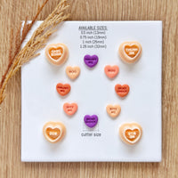 Spooky Heart Clay Cutters - Halloween Candy Conversation Polymer Mold
