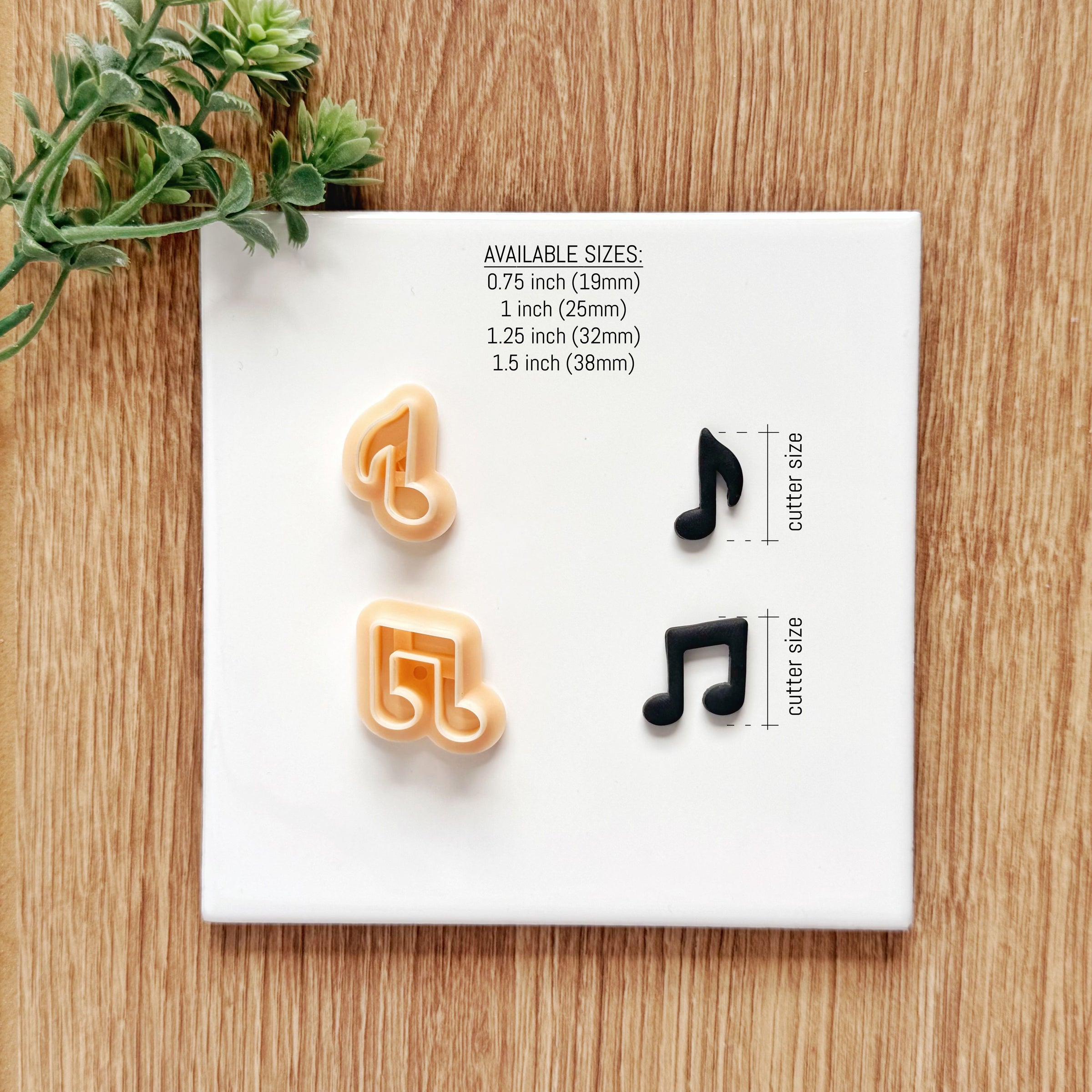 Music Note Clay Cutter: Eighth Shape Polymer Earring Mold