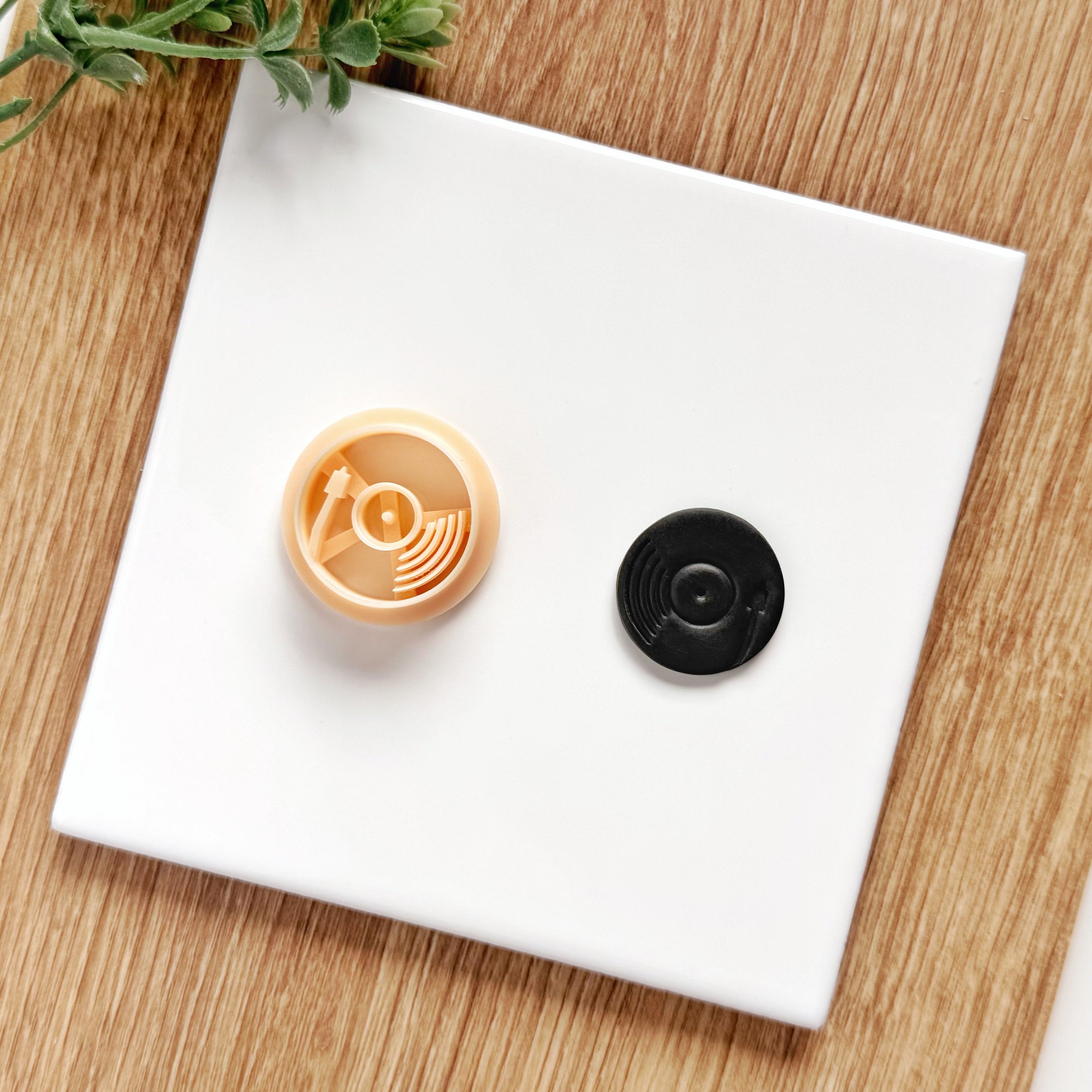 Record Player Clay Cutter: Retro Vinyl Turntable Earring Mold