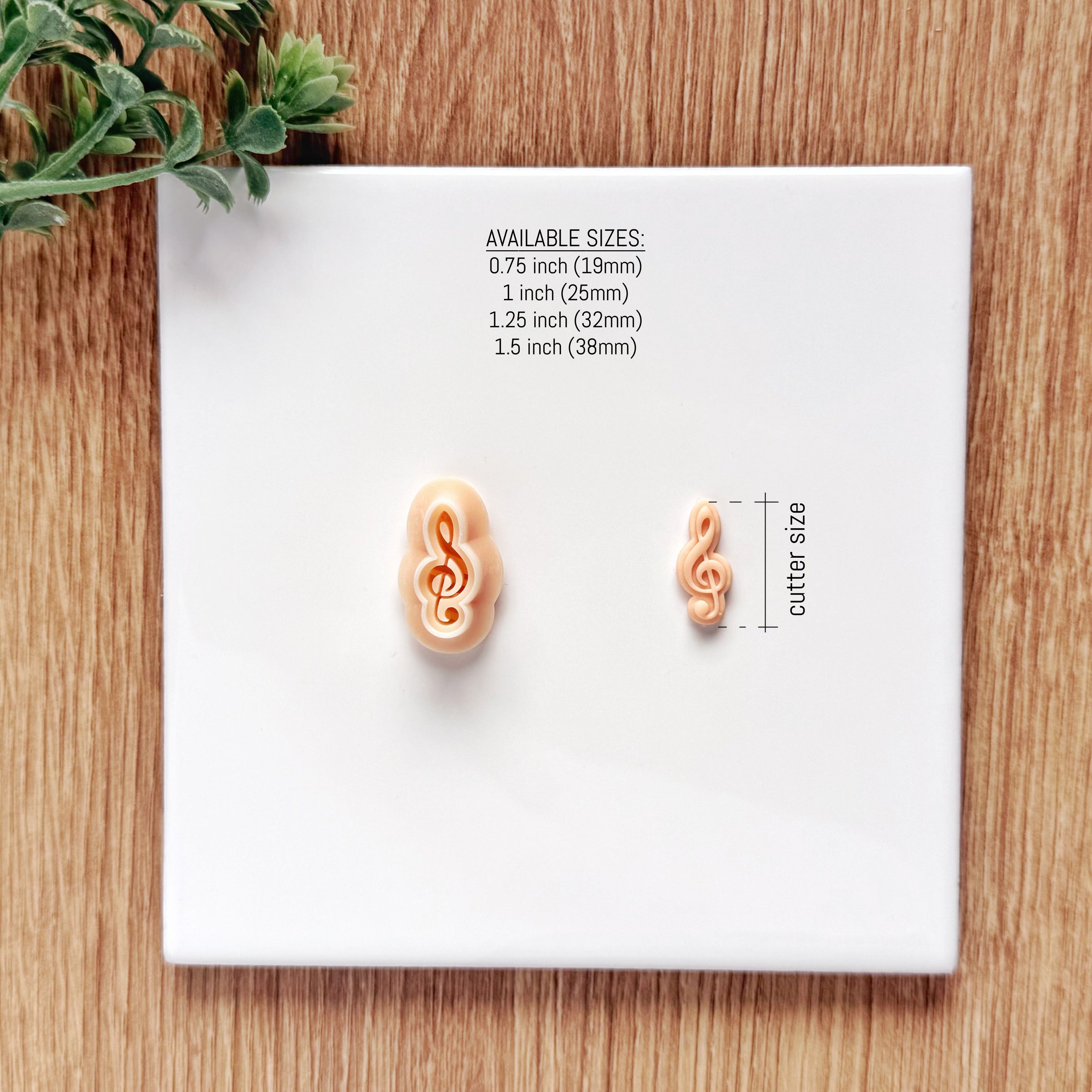 Treble Clef Clay Cutter: Music Note Polymer Earring Mold