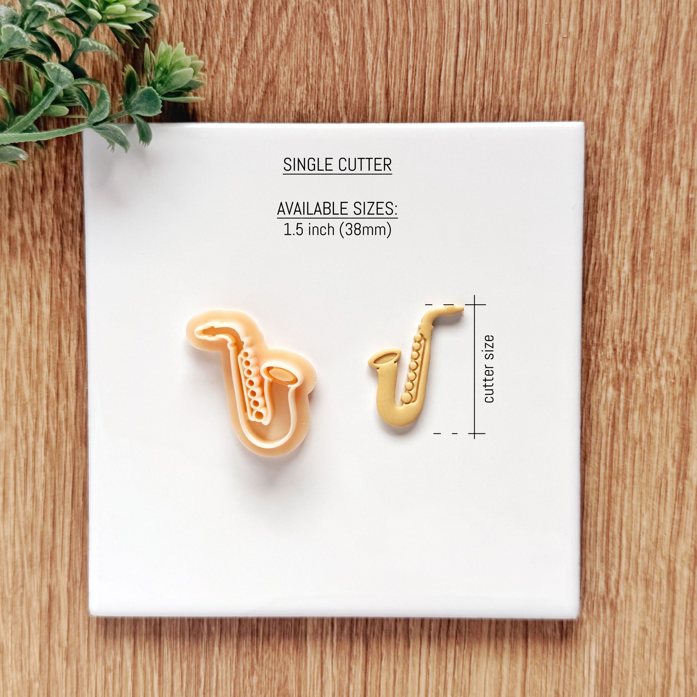 Saxophone Clay Cutter: Jazz Musical Instrument Earring Mold