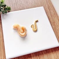 Saxophone Clay Cutter: Jazz Musical Instrument Earring Mold