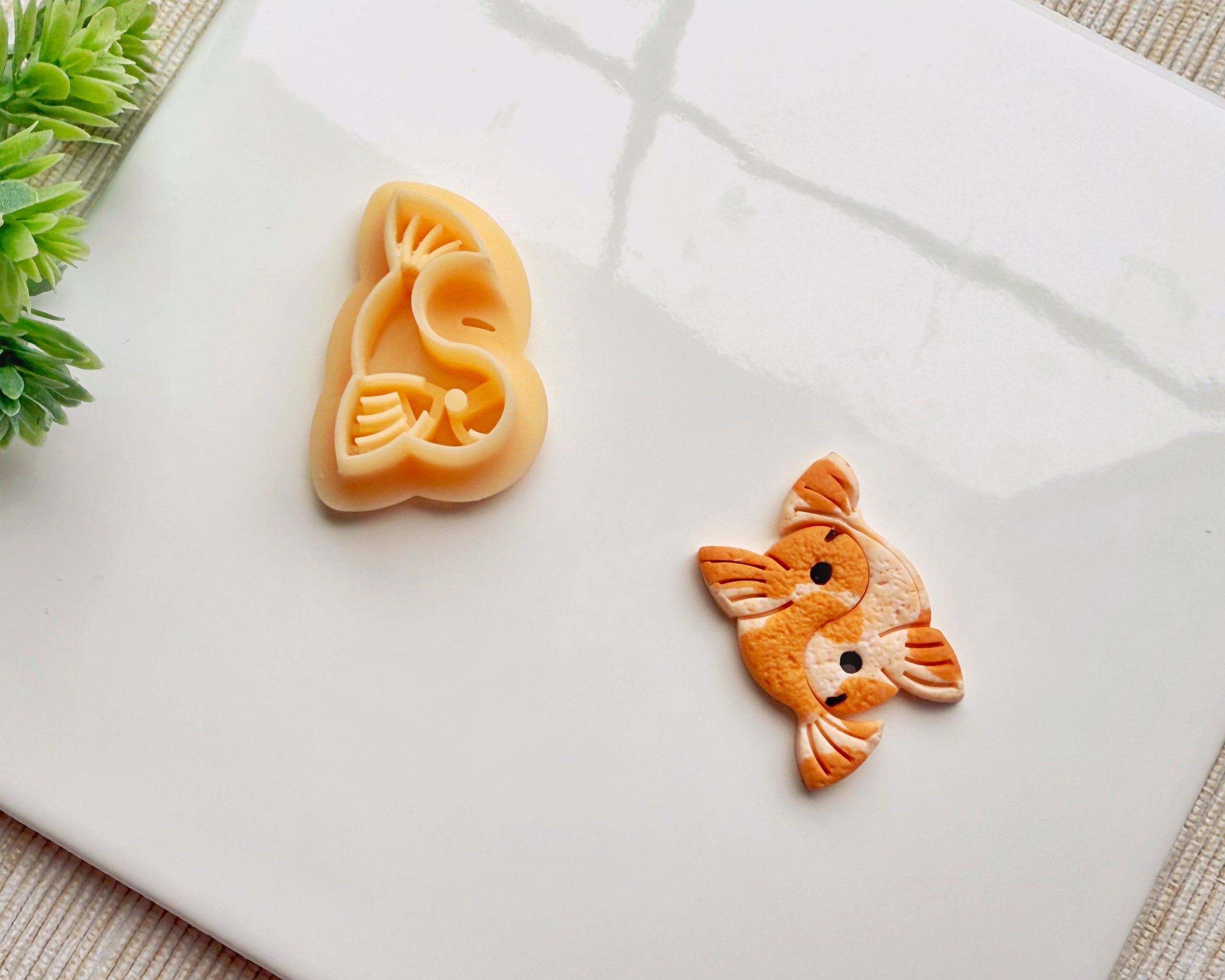 Yin Yang Koi Fish Polymer Clay Cutter – Balanced Fish Earring Design