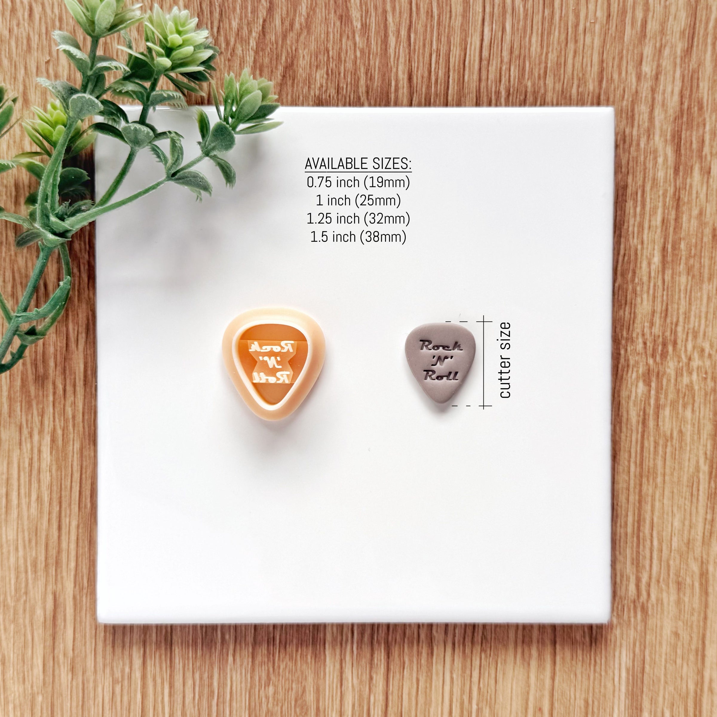 Guitar Pick Clay Cutter: Rock N Roll Polymer Earring Mold