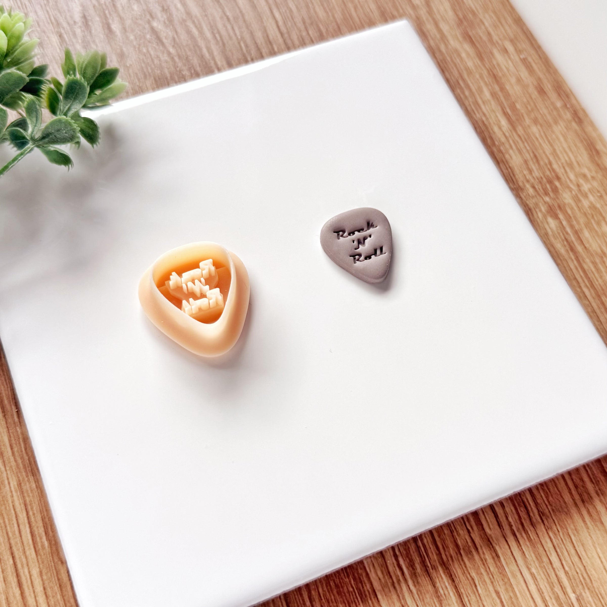 Guitar Pick Clay Cutter: Rock N Roll Polymer Earring Mold