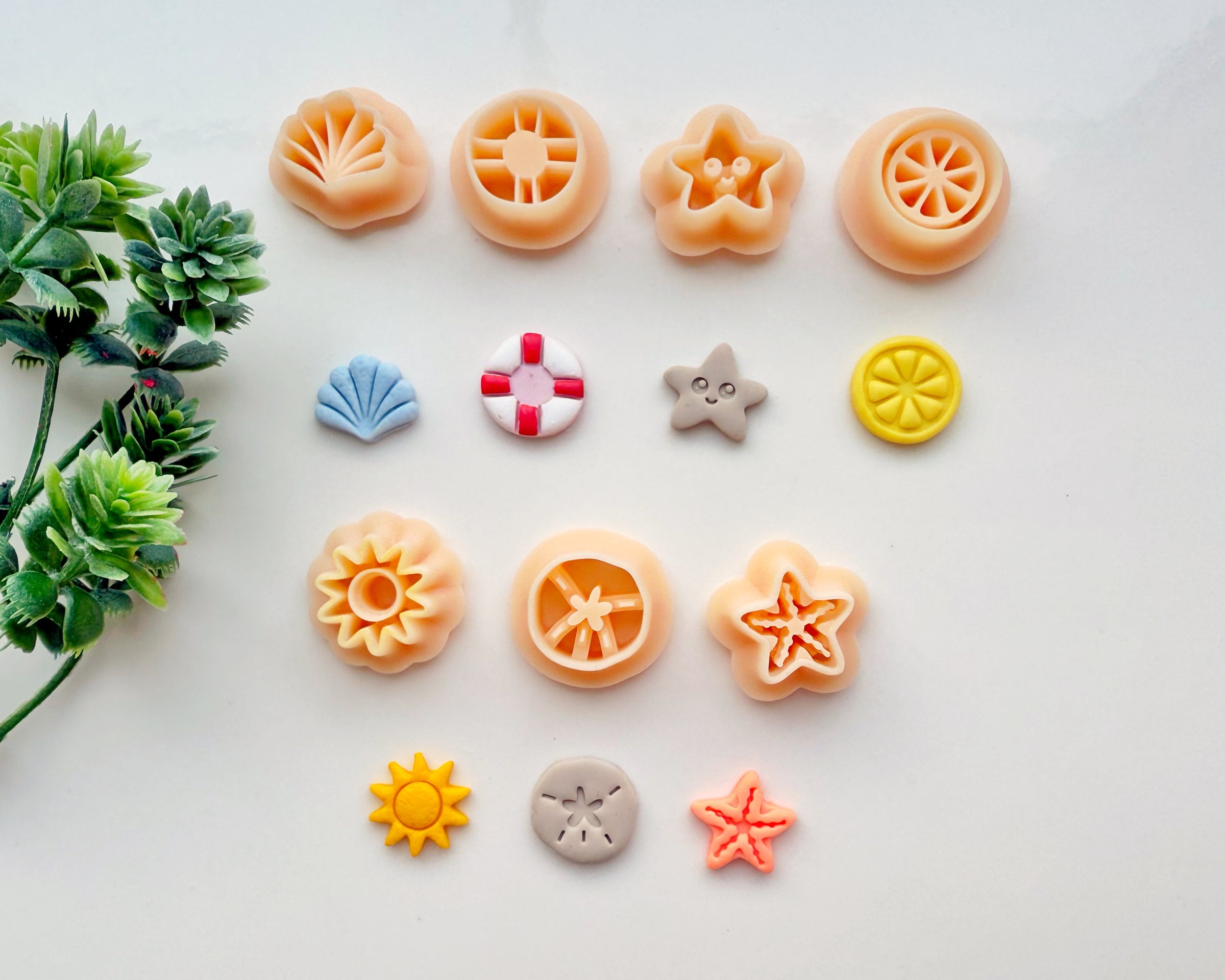 Summer Stud Cutters Set 1 – Miniature Polymer Clay Cutters for Earrings (4 Sizes)