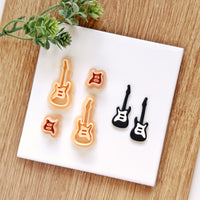 Electric Guitar Clay Cutter: Rock Instrument Polymer Earring Mold