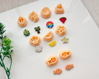 Summer Stud Cutters Set 2 – Miniature Polymer Clay Cutters for Earrings (4 Sizes)