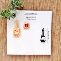 Electric Guitar Clay Cutter: Rock Instrument Polymer Earring Mold
