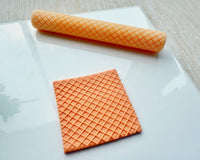 Ice Cream Cone Texture Roller for Polymer Clay – Waffle Grid Pattern