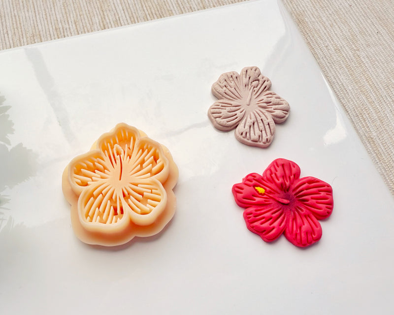 Hibiscus Flower Clay Cutter – Tropical Polymer Clay Cutter for Summer Jewelry