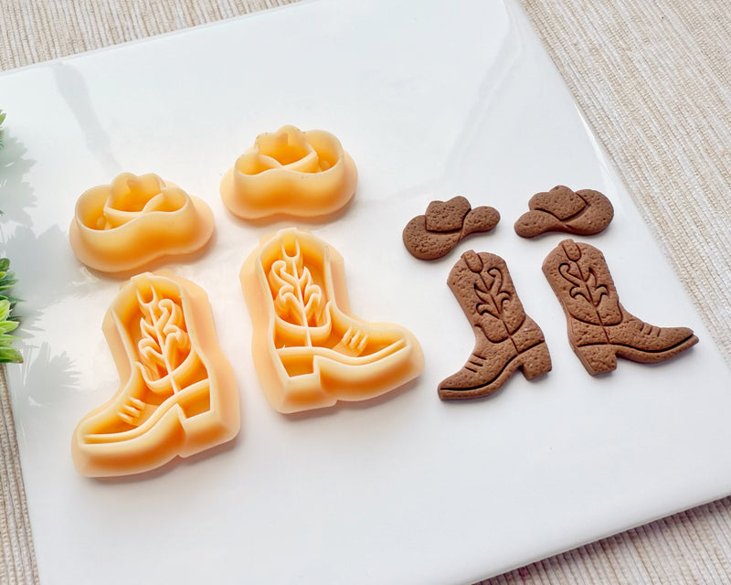 Cowboy Boots and Hat Cutter Set – Western Polymer Clay Earring Cutters