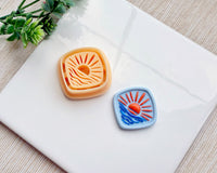 Setting Sun Polymer Clay Cutter – Debossed Summer Sunset Design for Earrings