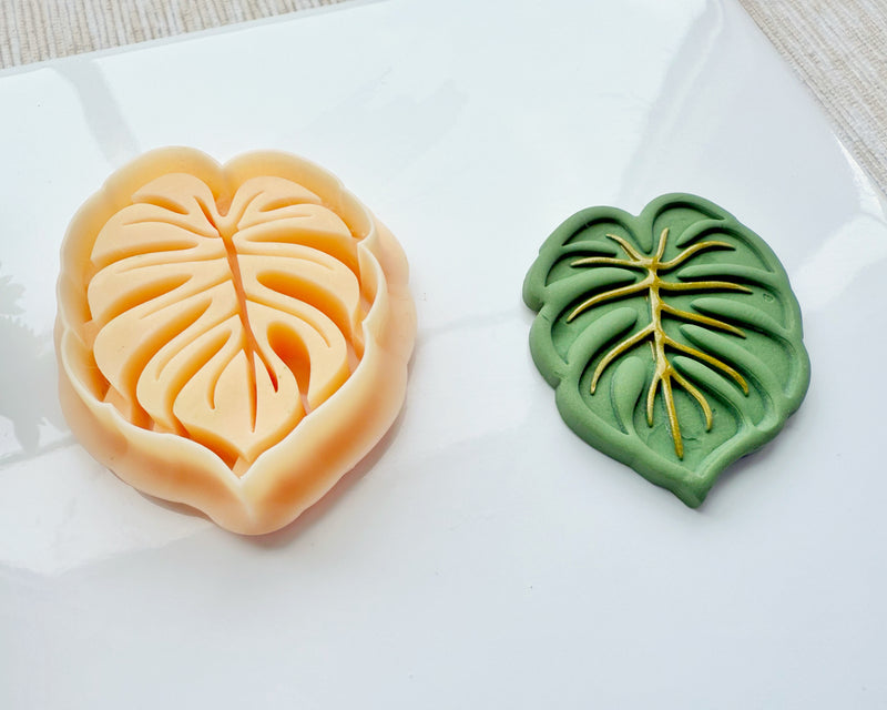 Monstera Leaf Polymer Clay Cutter – Tropical Summer Earring Design