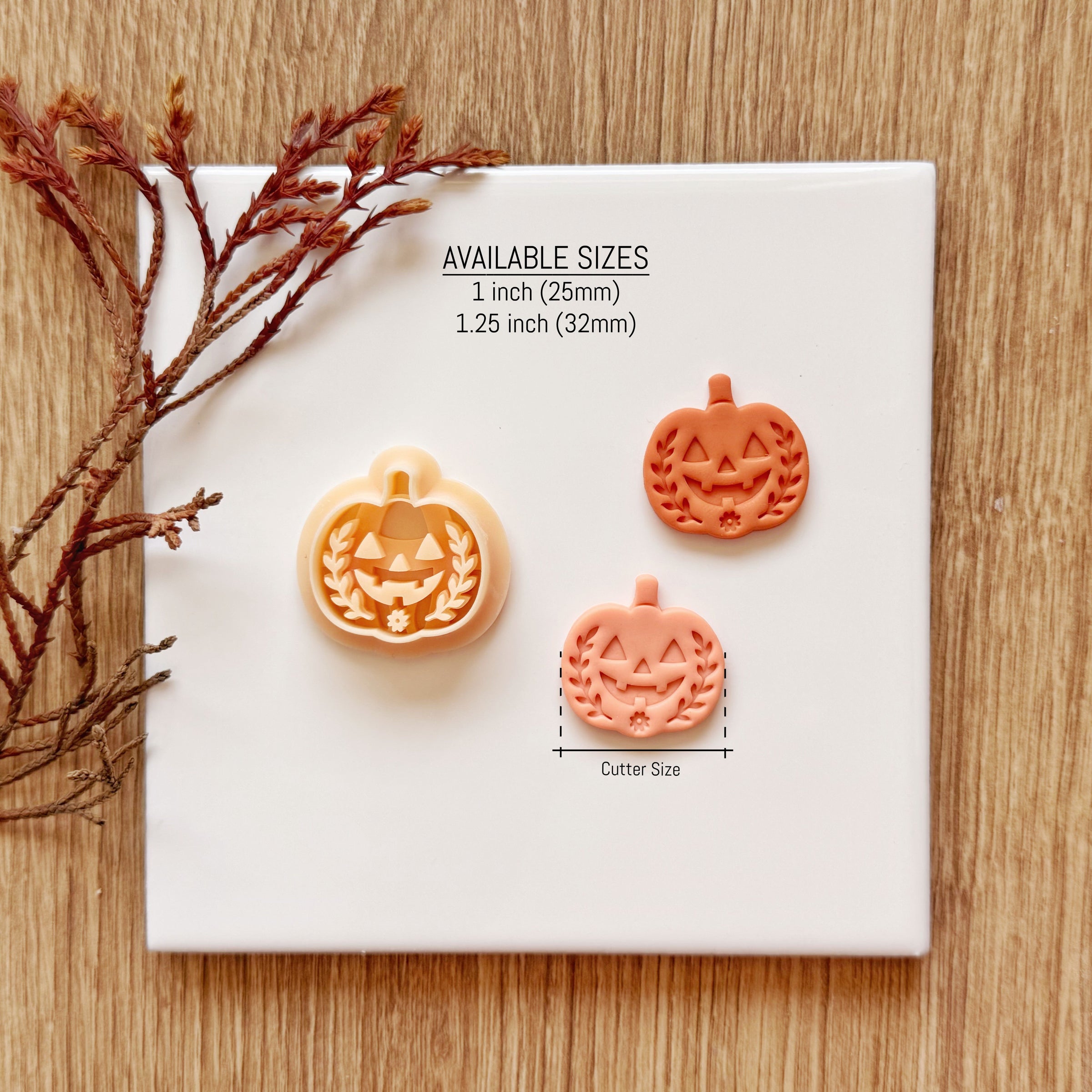 Floral Jack-O-Lantern Pumpkin Clay Cutter