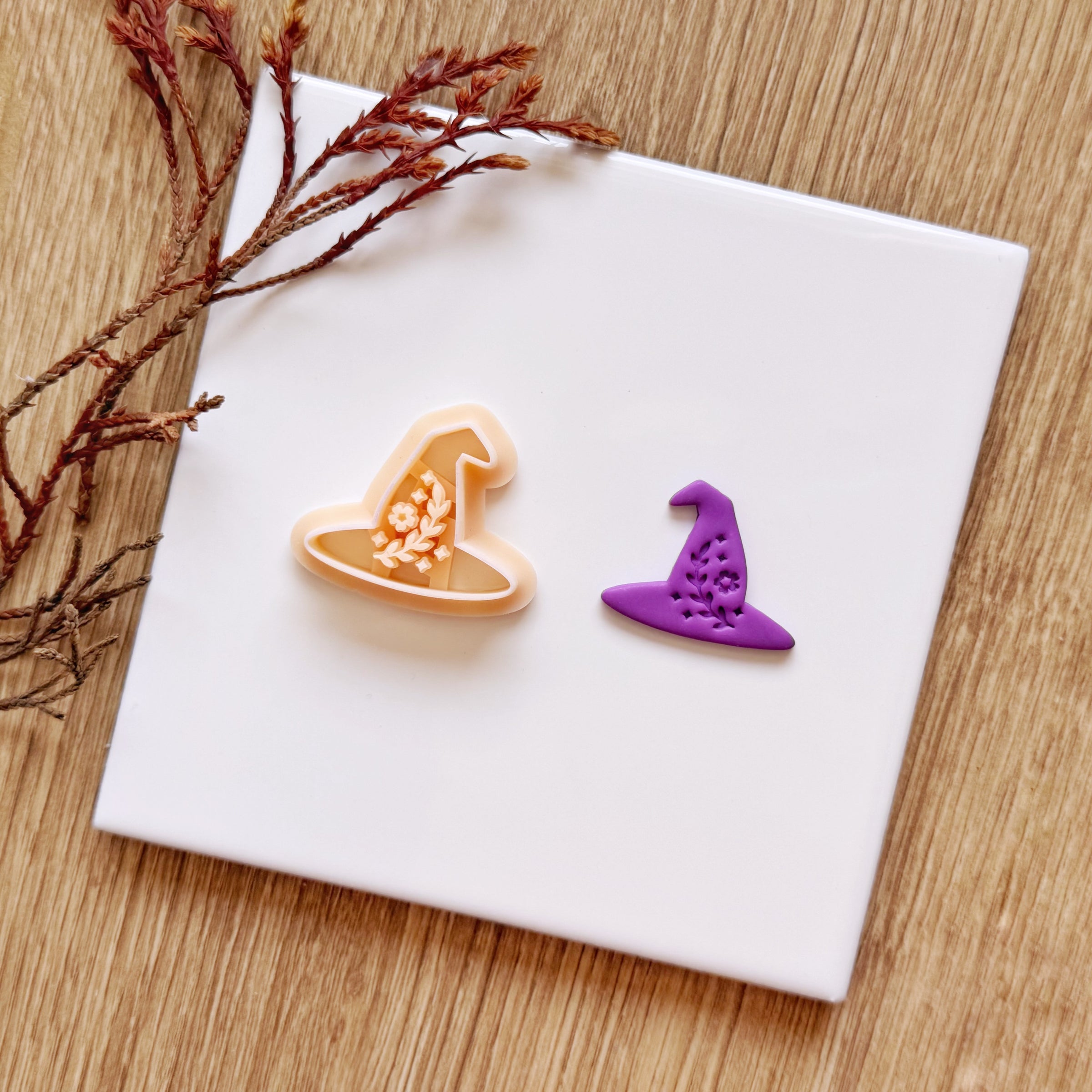 Floral Witch Hat Clay Cutter