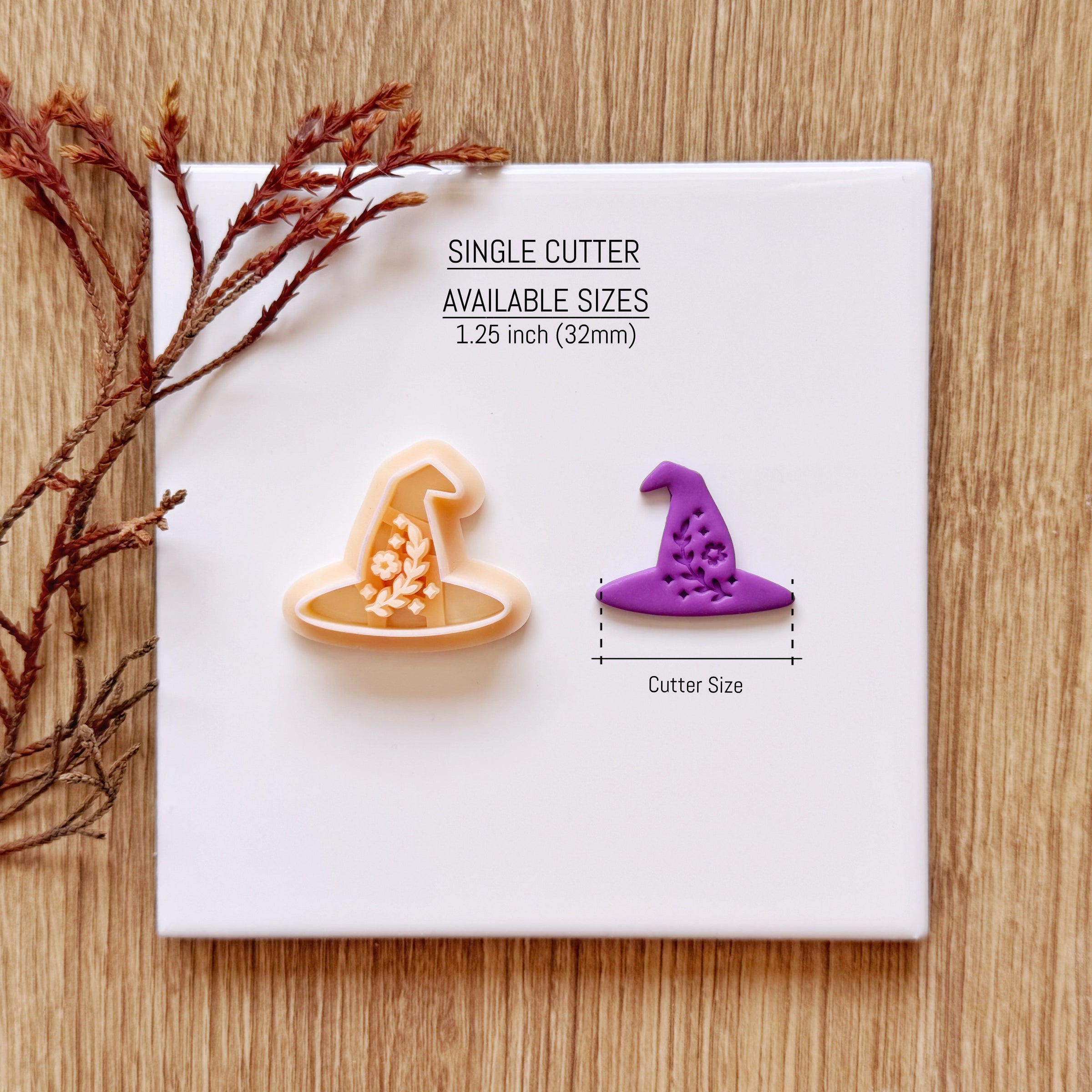 Floral Witch Hat Clay Cutter