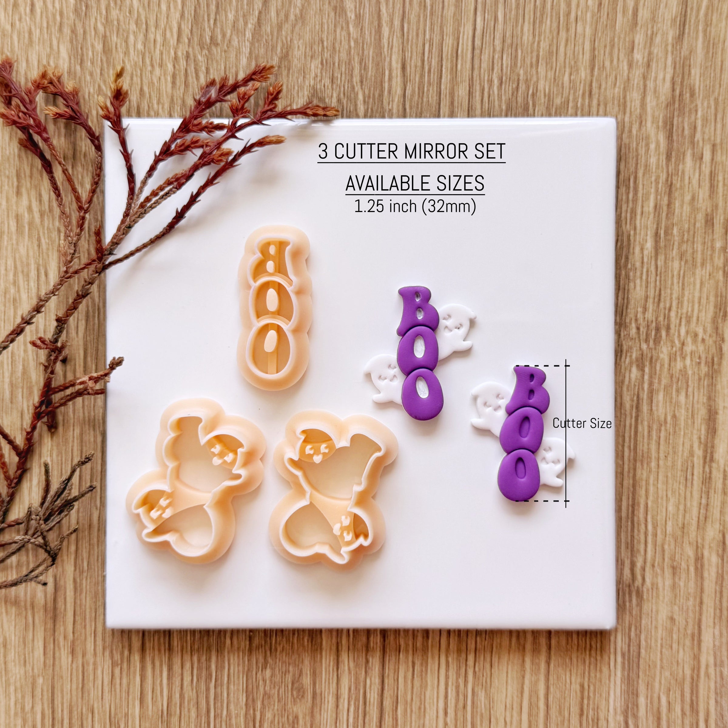 Boo Ghost Clay Cutter 3-Piece Mirror Set