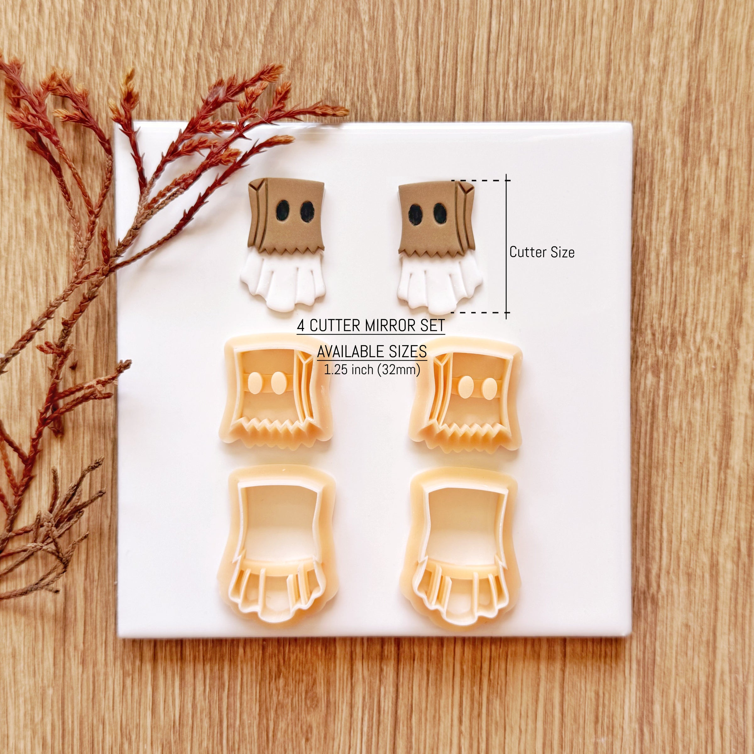 Paper Bag Ghost Clay Cutter Set