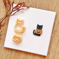 Pumpkin Costume Cat Clay Cutter Set
