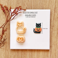 Pumpkin Costume Cat Clay Cutter Set