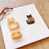 Pumpkin Costume Cat Clay Cutter Set
