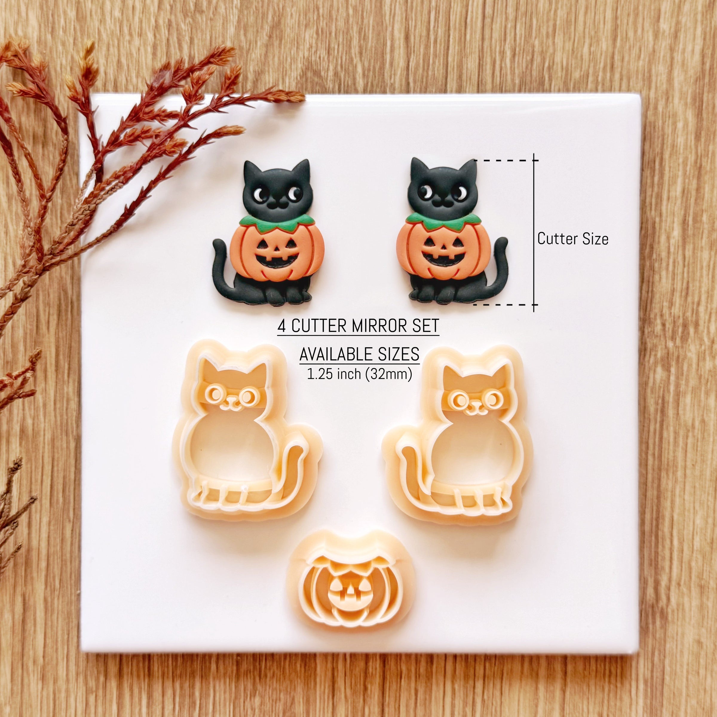 Pumpkin Costume Cat Clay Cutter Set