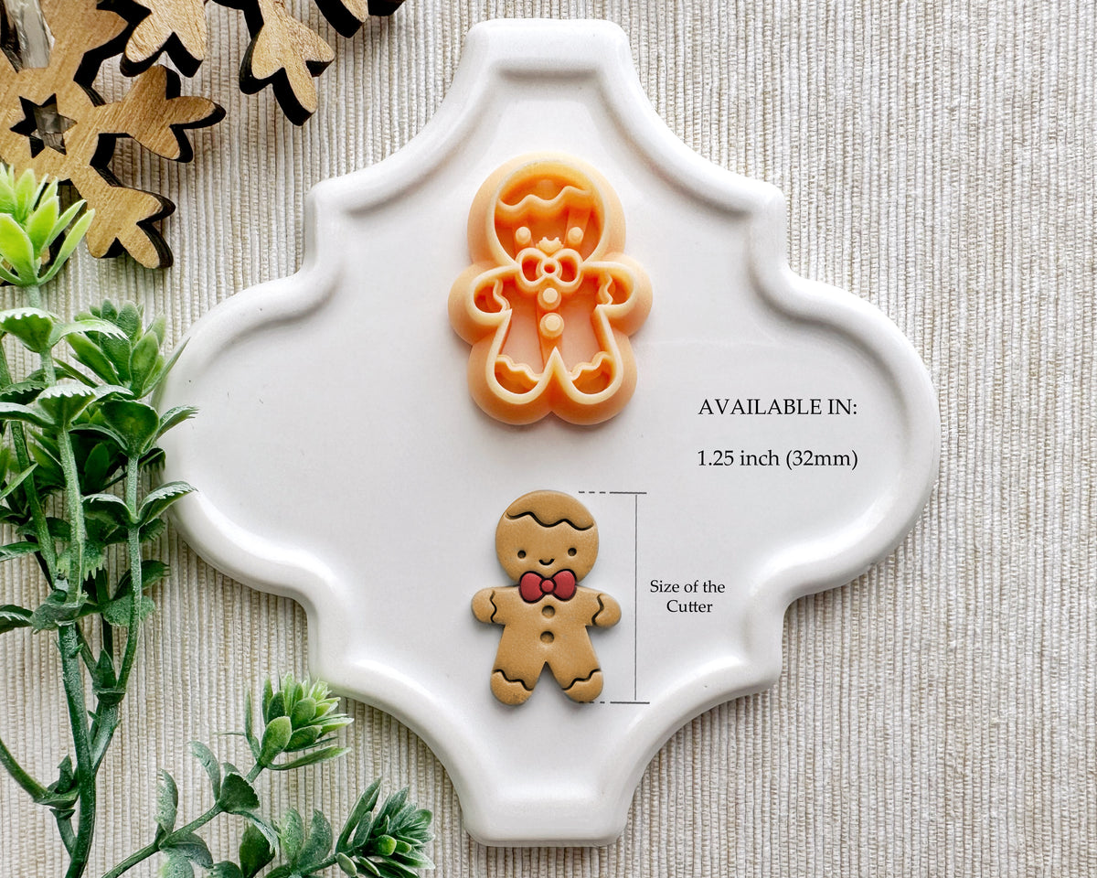 Cute Gingerbread Couple Christmas Clay Cutter / October Launch