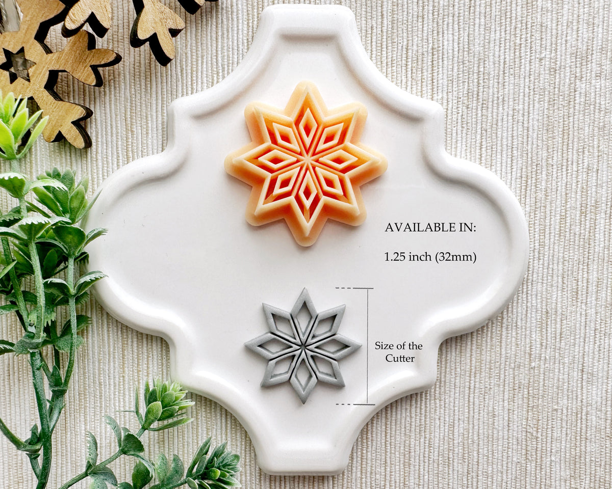 Cutout Pointy Snowflake Christmas Clay Cutter / September 1st Launch