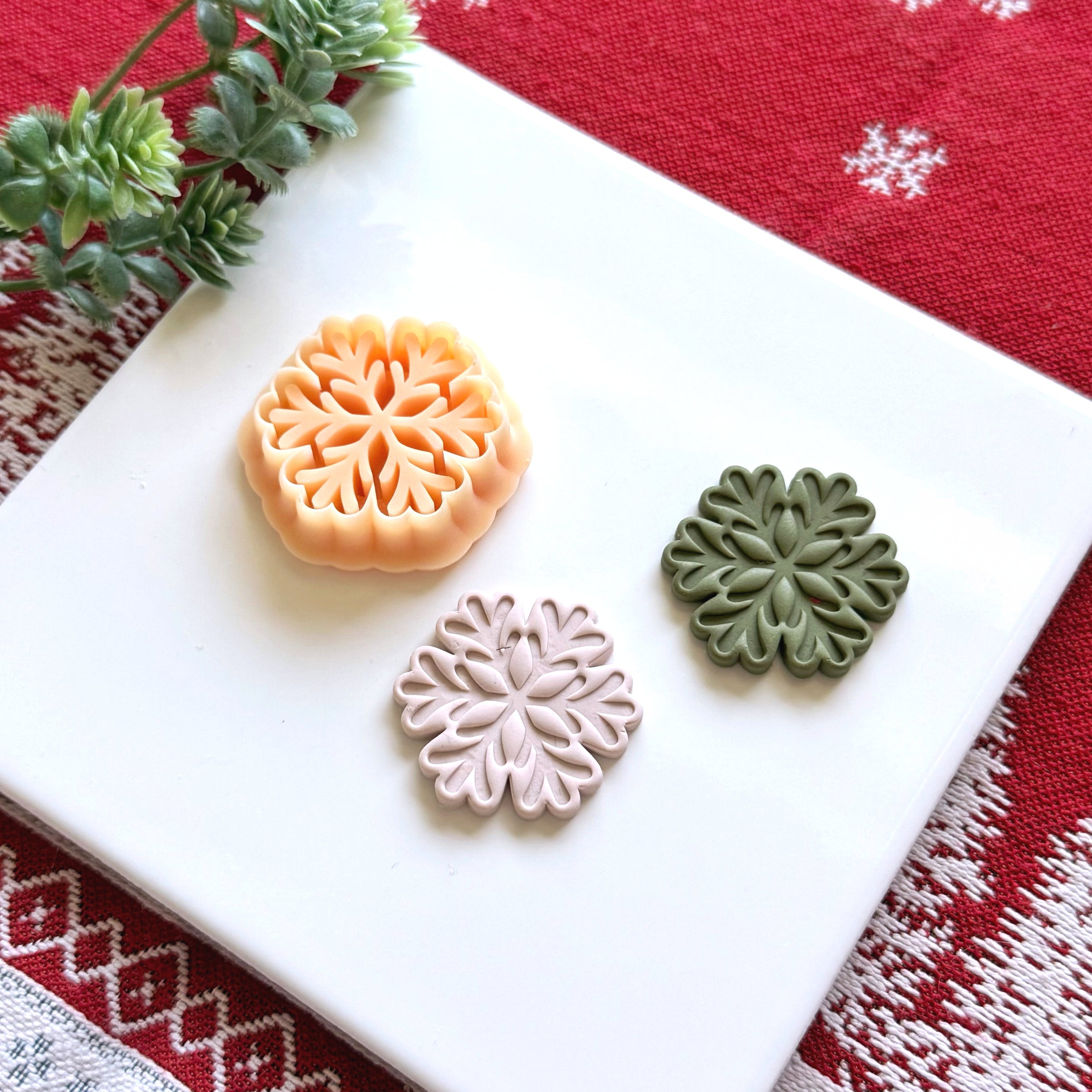 Floral Snowflake Polymer Clay Cutter
