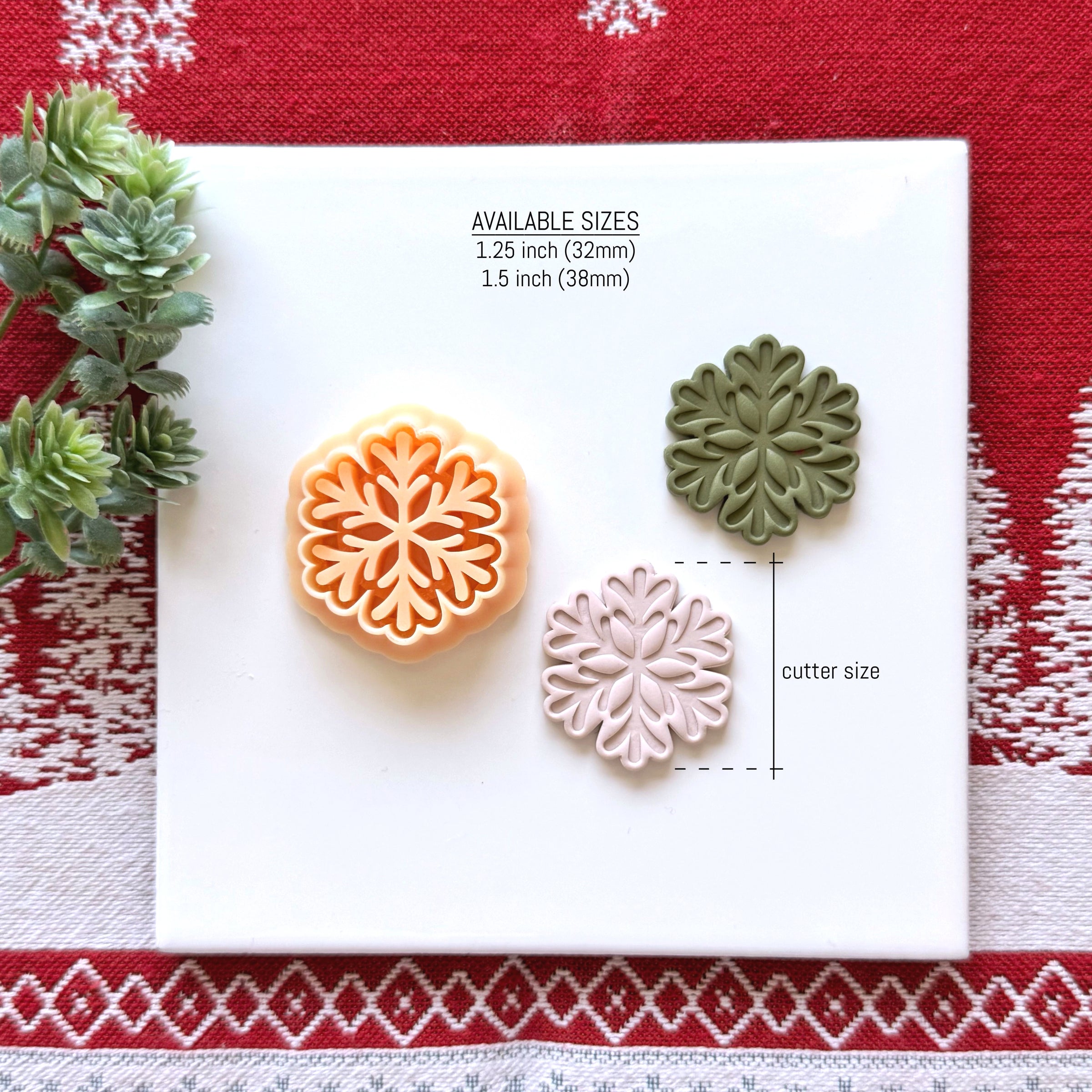 Floral Snowflake Polymer Clay Cutter