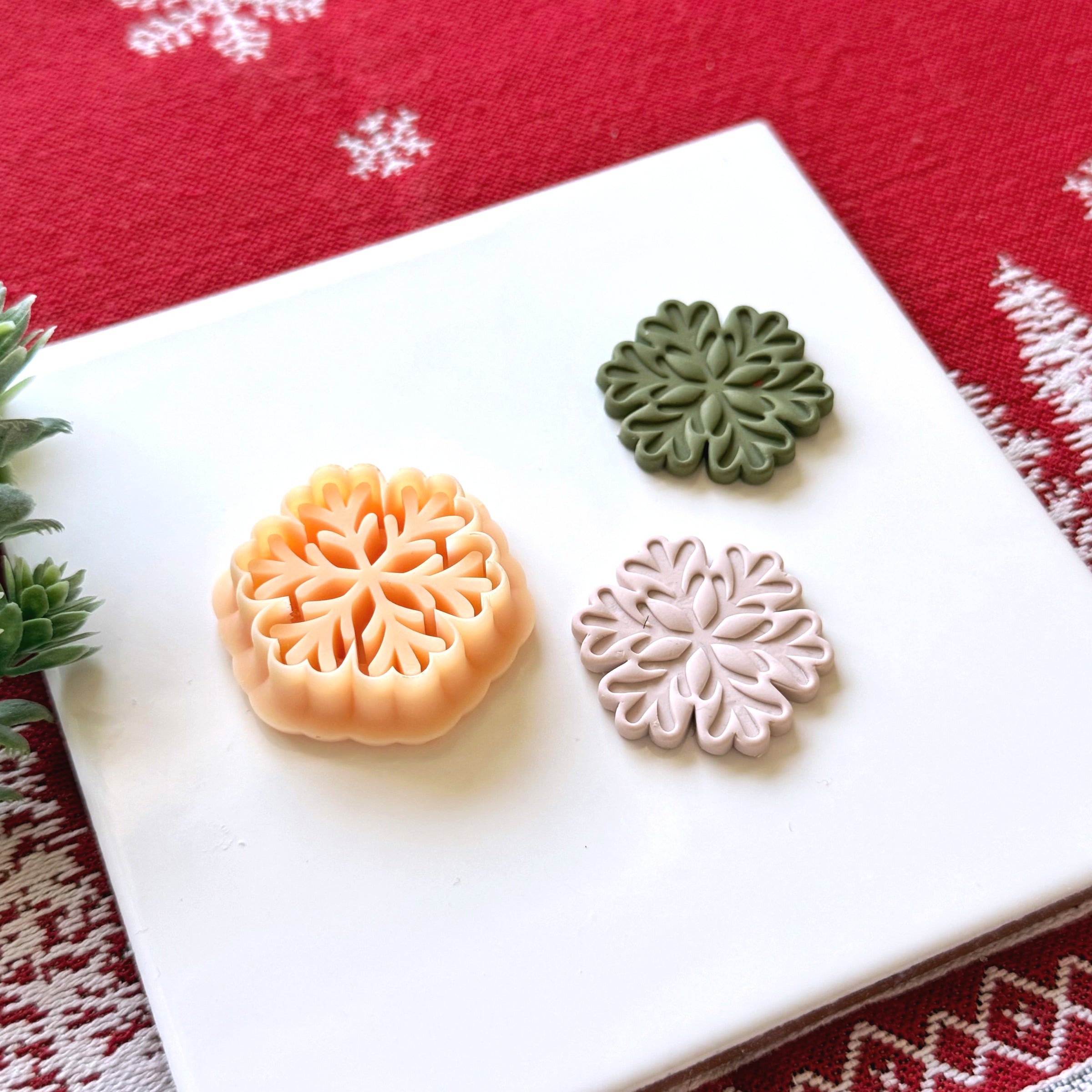 Floral Snowflake Polymer Clay Cutter
