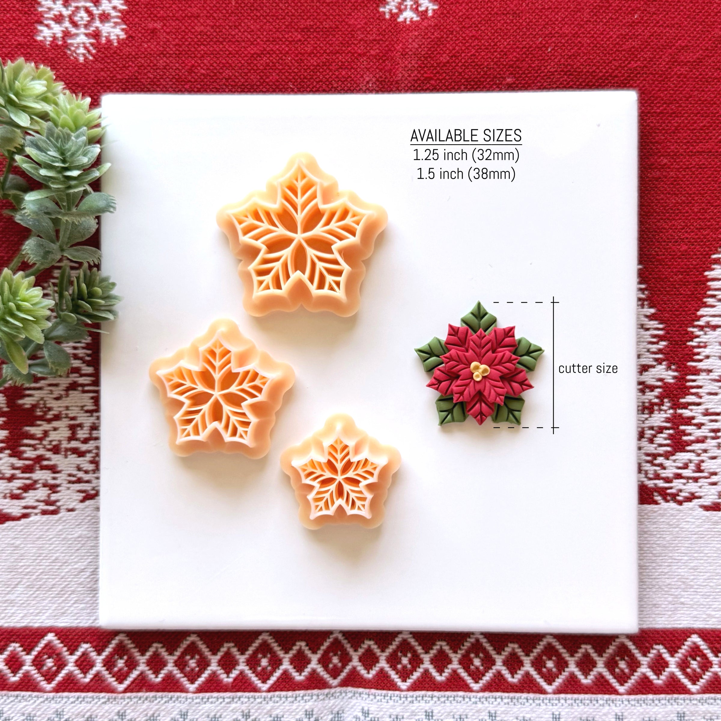 Poinsettia Polymer Clay Cutter Set