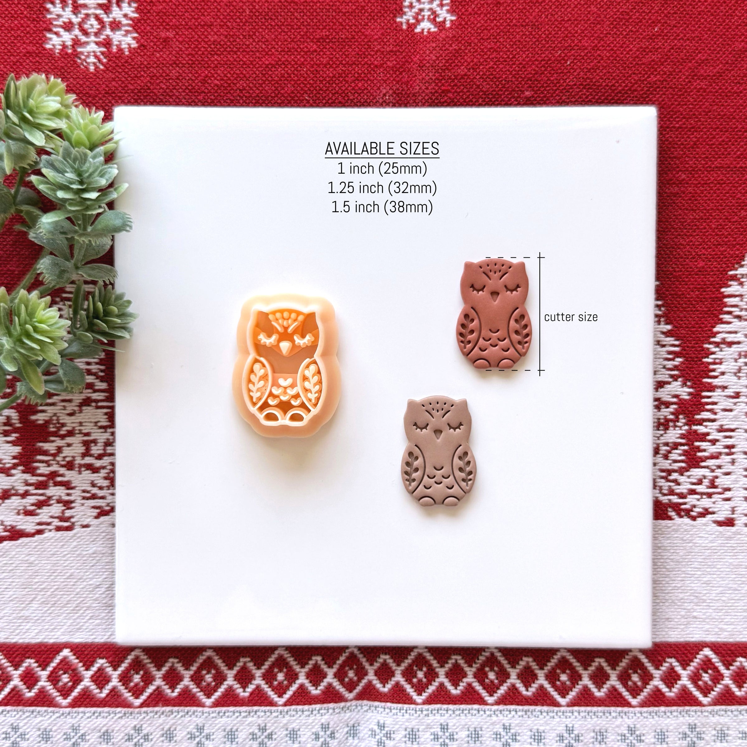 Nordic Sleepy Owl Polymer Clay Cutter
