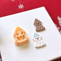Winter Bear with Beanie Polymer Clay Cutter