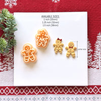 Gingerbread Man and Woman Polymer Clay Cutter Set