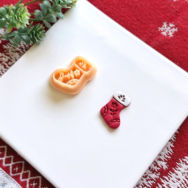 Nordic Holiday Stocking Polymer Clay Cutter