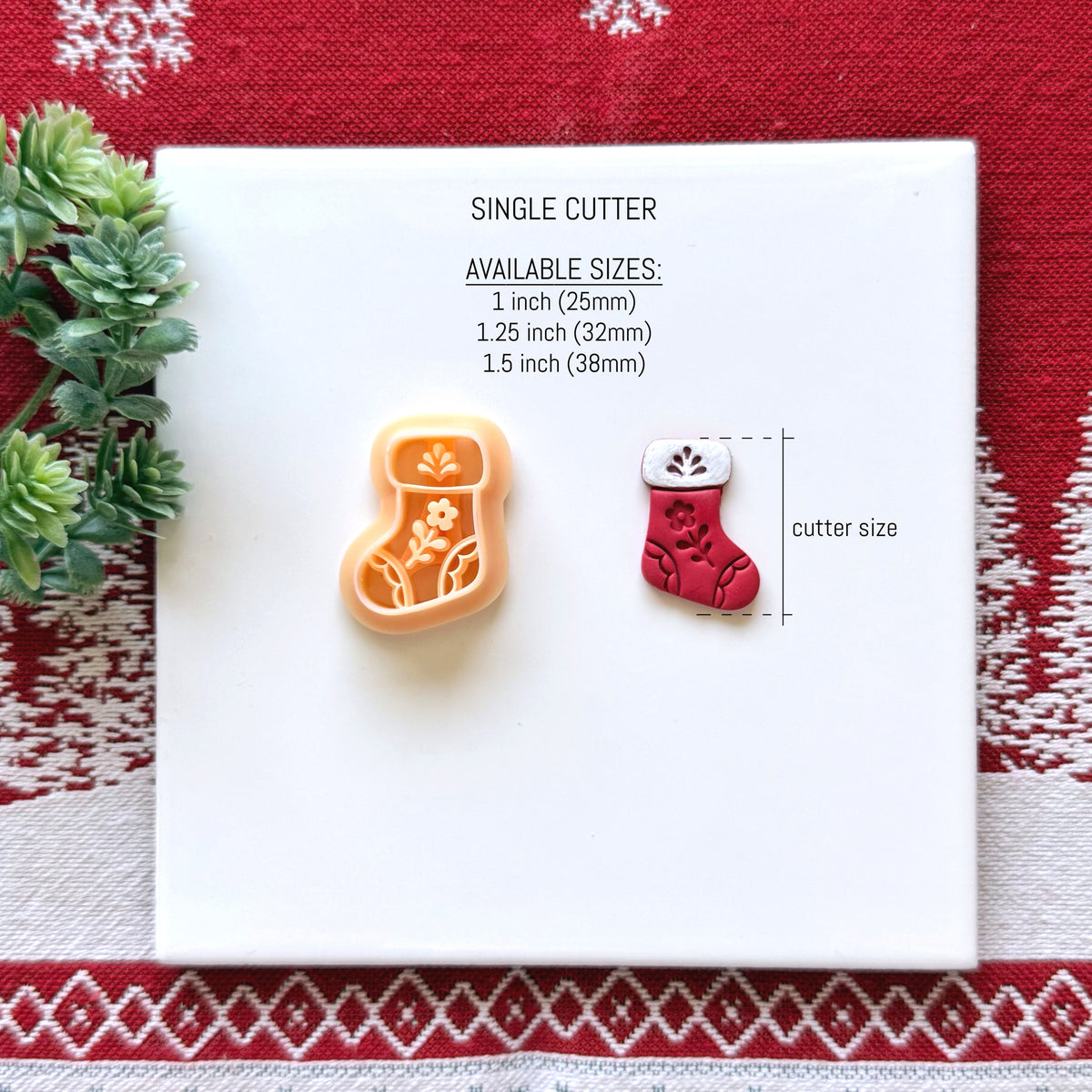 Nordic Holiday Stocking Polymer Clay Cutter