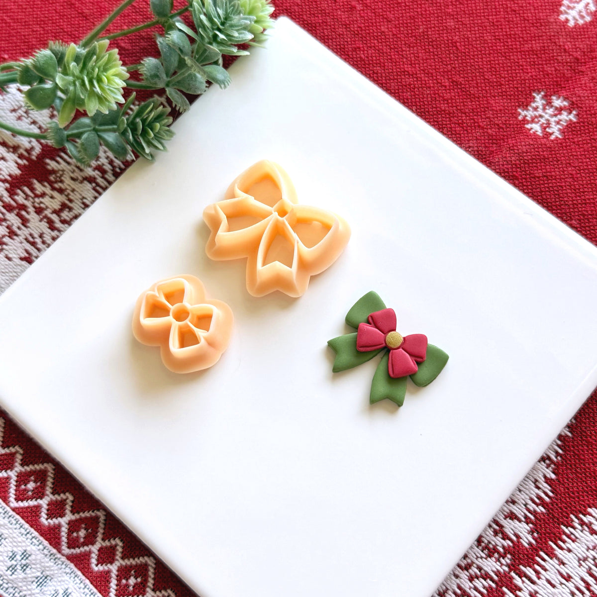 Holiday Ribbon Bow Polymer Clay Cutter Set