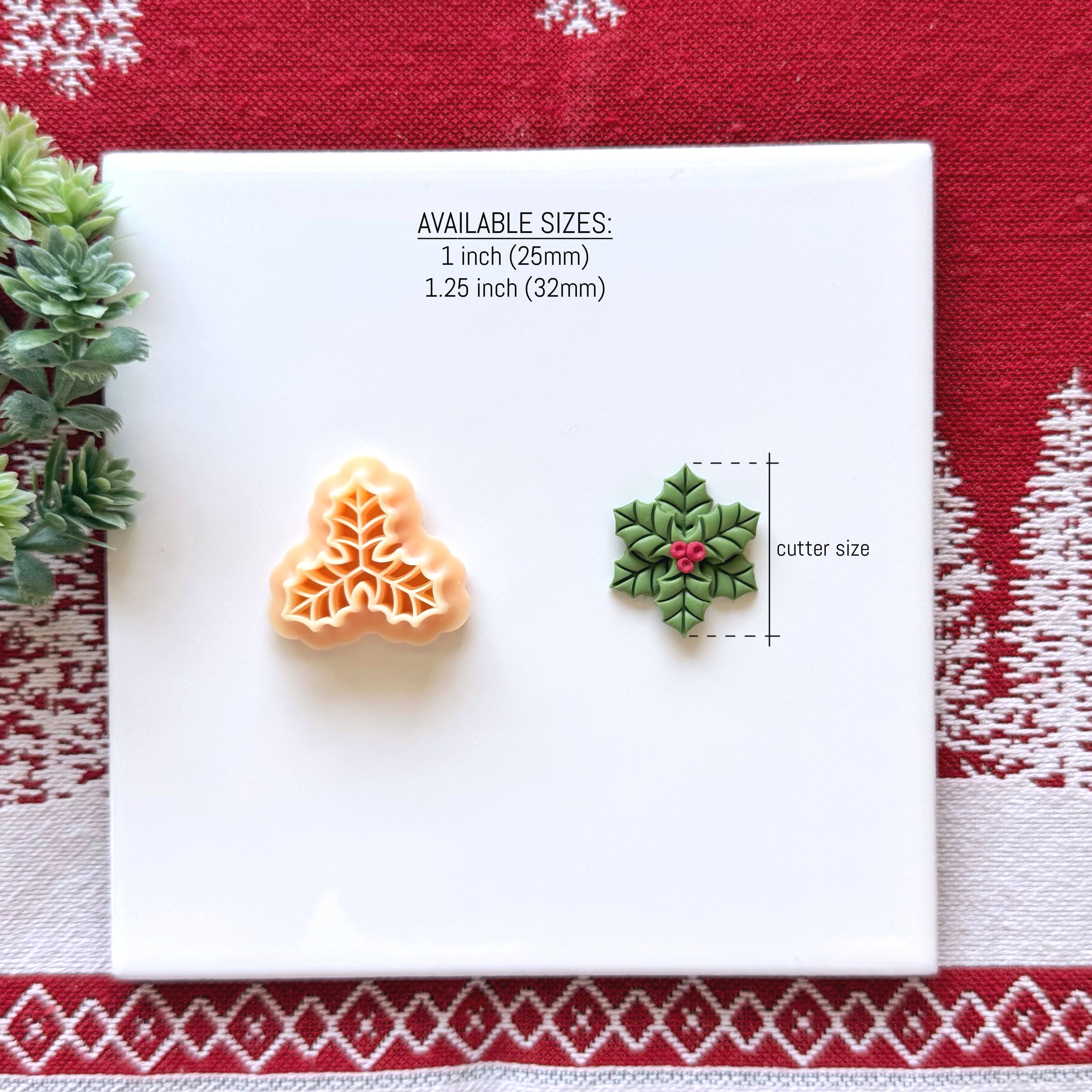 Holly Leaf Polymer Clay Cutter