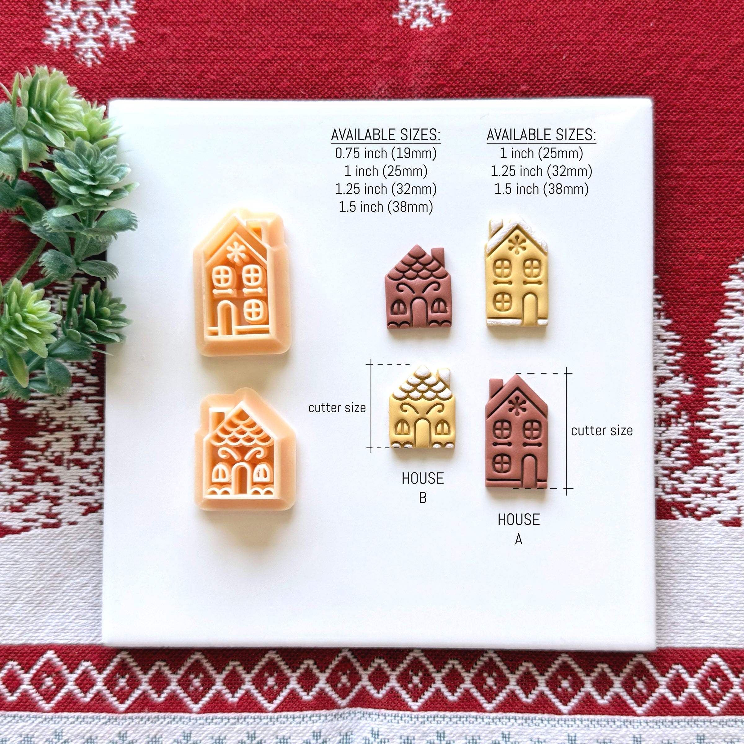 Gingerbread House Polymer Clay Cutters