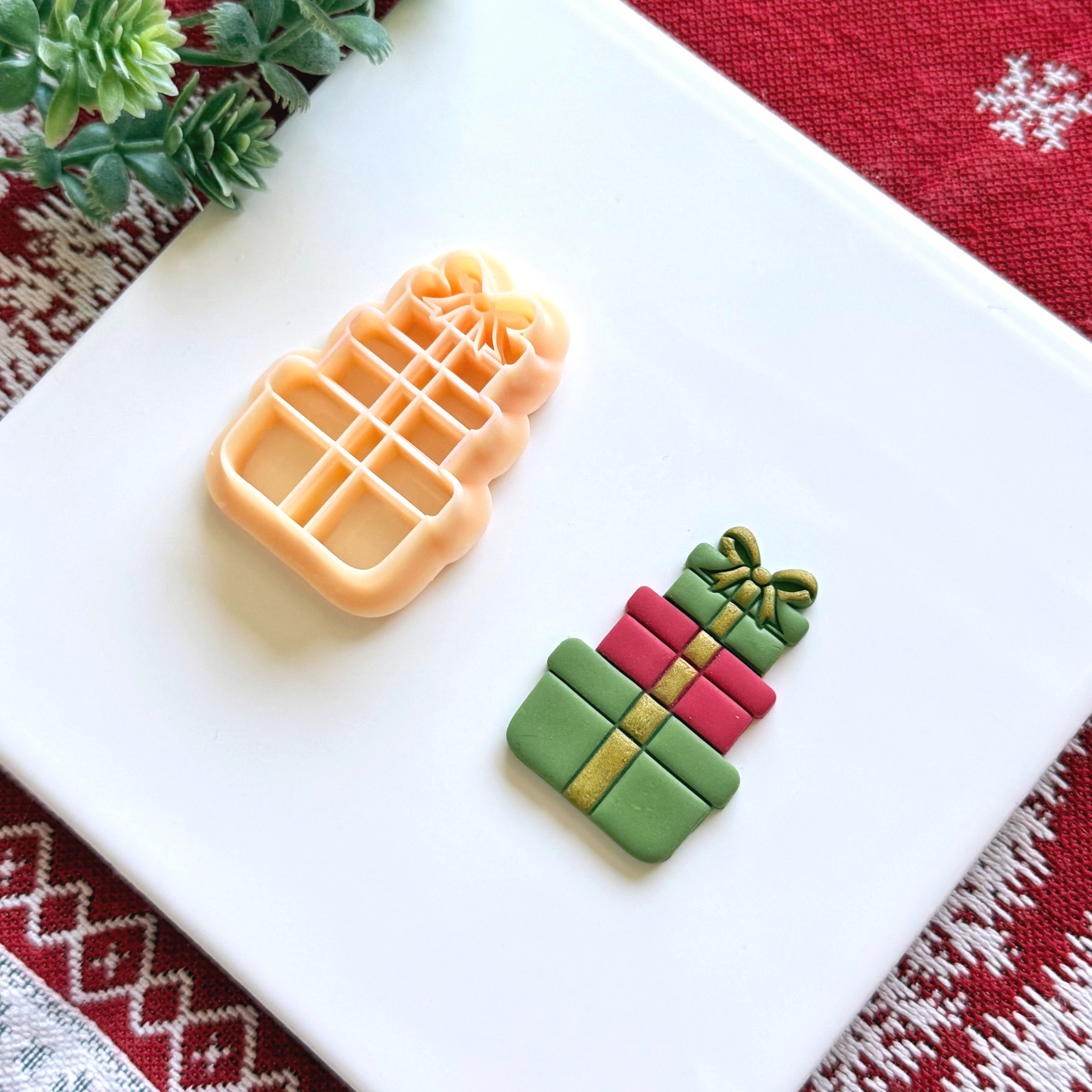 Stacked Christmas Gifts Polymer Clay Cutter