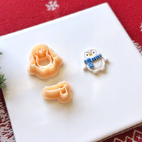 Winter Penguin with Scarf Polymer Clay Cutter Set